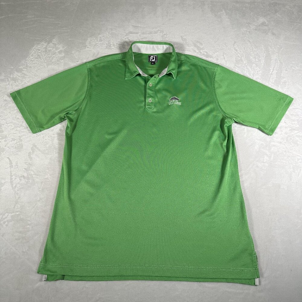 Footjoy Polo Shirt Men Size XXL Green Short Sleeve Stretch Athletic Fit Golf FJ